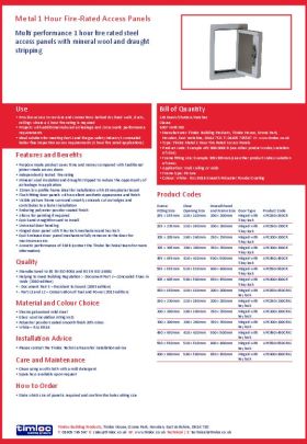 Z-Series Metal Fire Rated Access Panels